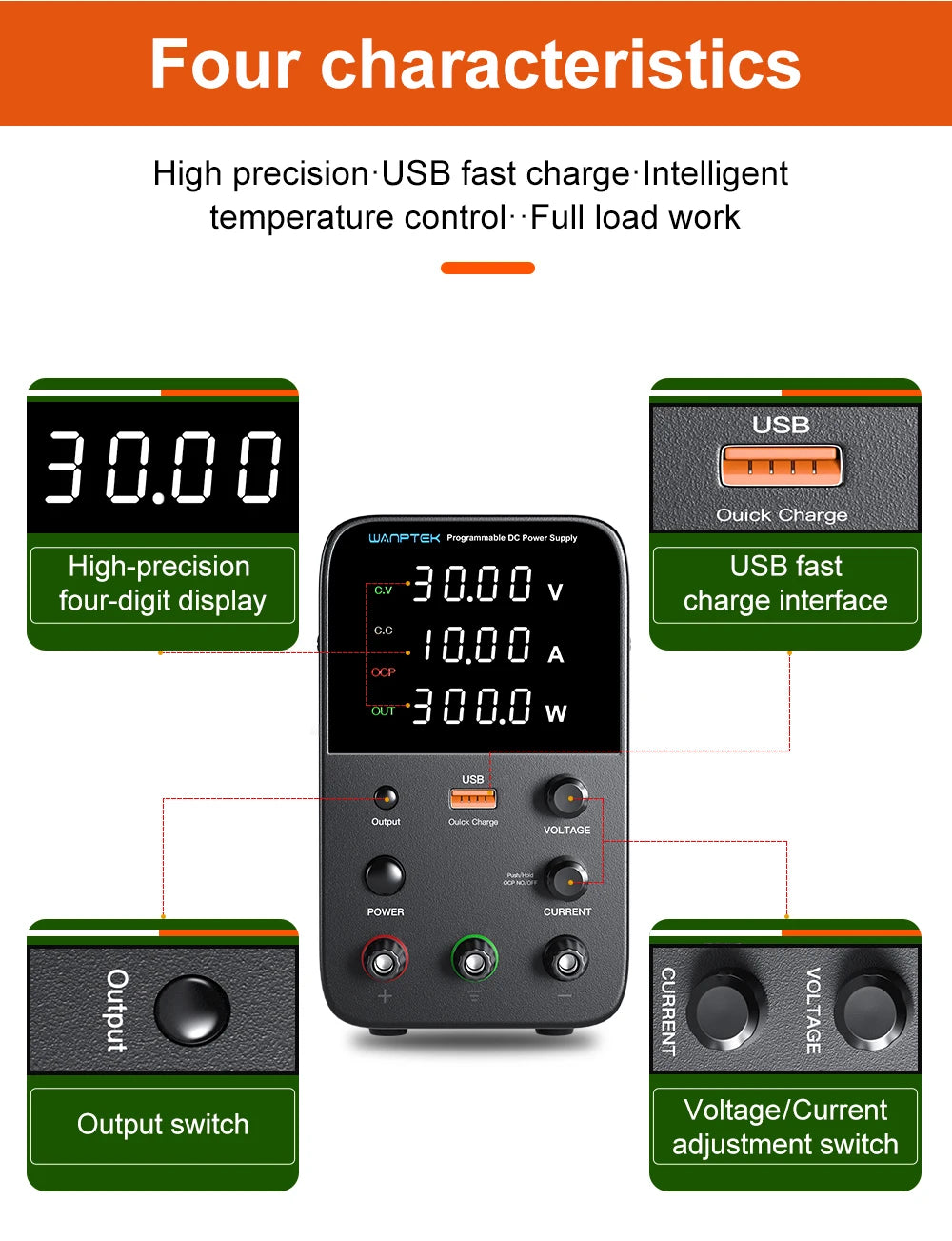 Wanptek Adjustable DC Lab Bench Power Supply