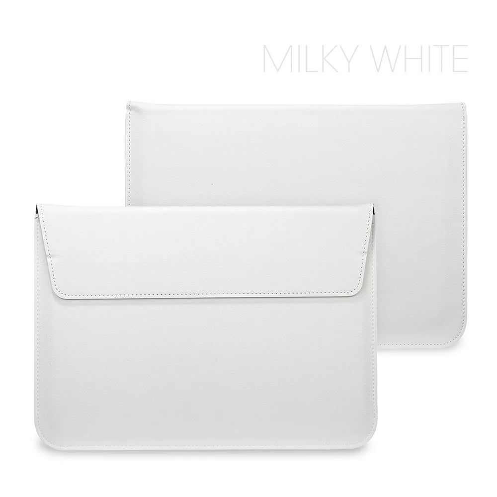 PU Leather Laptop Sleeve Case – 11" to 16.2" | MacBook Air Pro, Notebook Bag | Multiple Colors