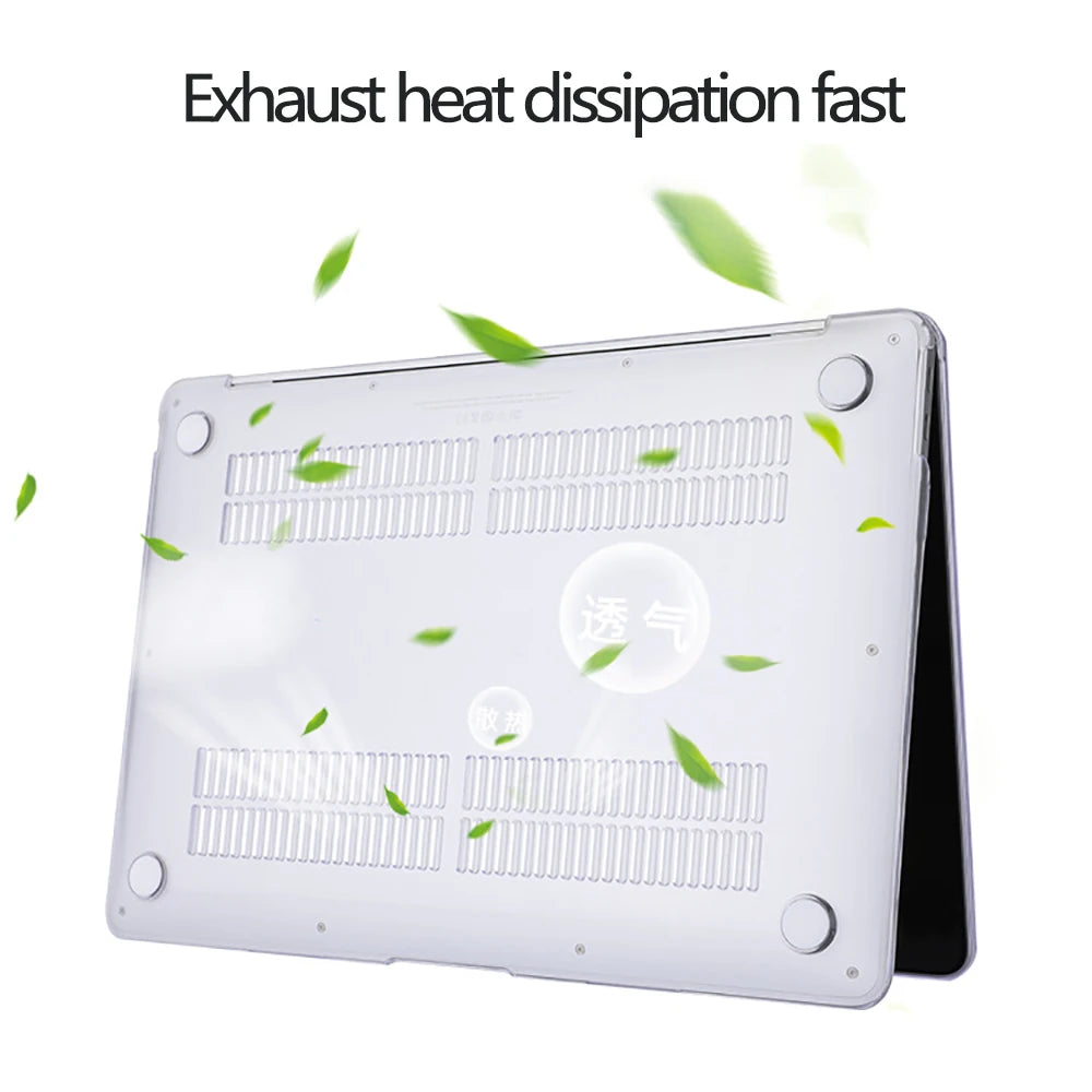 MacBook Hard Shell Case – Matte & Crystal, for Pro 14/16 M1–M5, Air 13/15 M1–M3, Pro 13