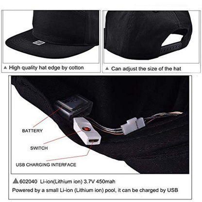 LED Display Bluetooth Baseball Cap – Luminous Sun Hat, Multi-Language Wireless