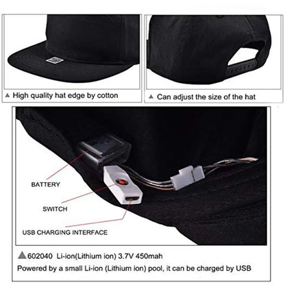 LED Display Bluetooth Baseball Cap – Luminous Sun Hat, Multi-Language Wireless
