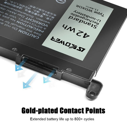 SKOWER Dell Vostro & Inspiron Replacement Battery WDX0R 42Wh — 5468 5471 5568 7368 7460 7472