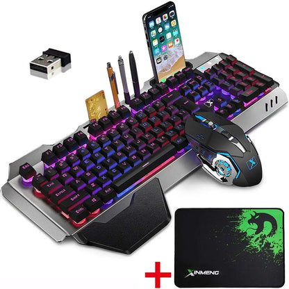 MAMBASNAKE K680 Wireless Keyboard & Mouse Set – 3800mAh, Rainbow Backlit, for PC, PS4, PS5, Xbox