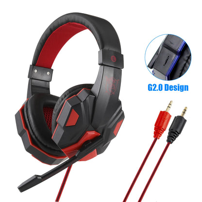 LED Gaming Headset with Microphone – Wired, Bass Stereo for PC, PS4, PS5 & Xbox