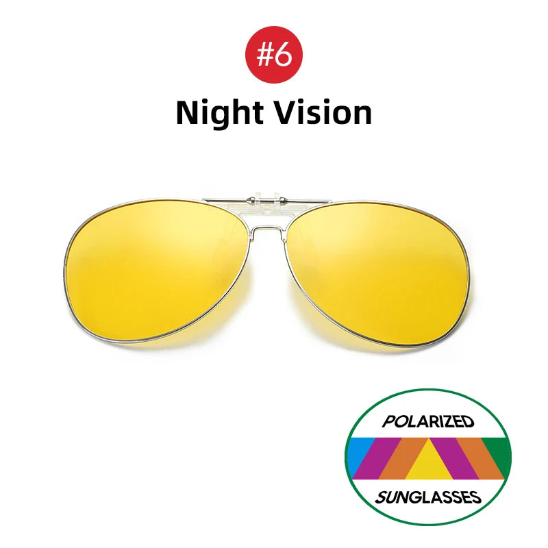VIVIBEE oversized pilot flip-up clip-on sunglasses with polarized lenses, stylish eyewear accessory by R.E.D. Shopping