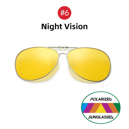 VIVIBEE oversized pilot flip-up clip-on sunglasses with polarized lenses, stylish eyewear accessory by R.E.D. Shopping