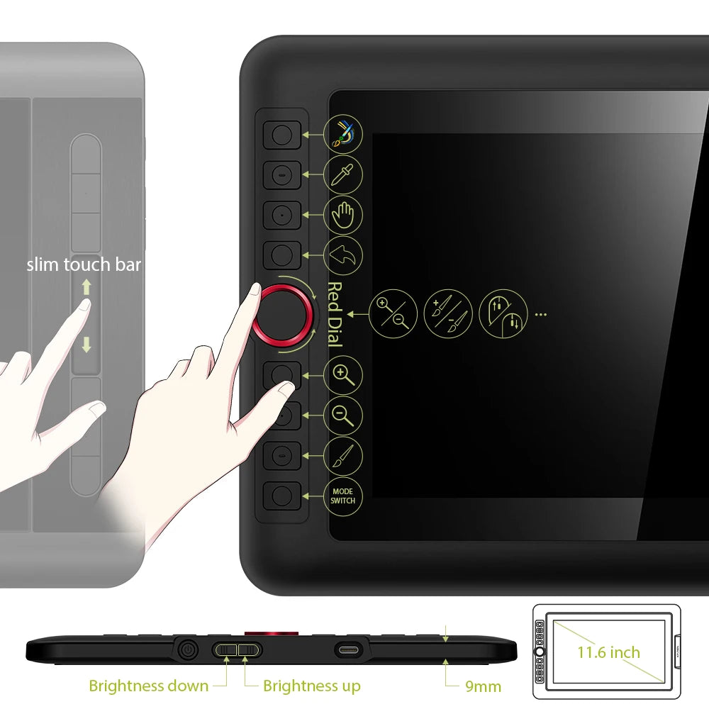 R.E.D. Shopping XPPen Artist 12 Pro 11.6-inch graphics drawing tablet with display, pressure sensitivity, and tilt support