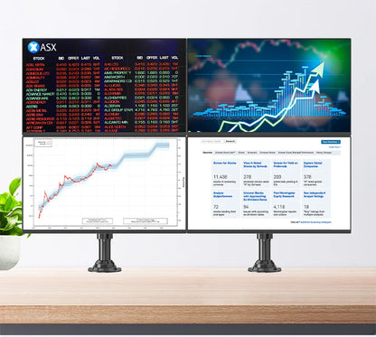 NB H180 Double monitor desk Holder Arm Gas Spring Full Motion 17"-27" LCD TV Mount ergonomic dual arm clamp bracket 2-9kgs each