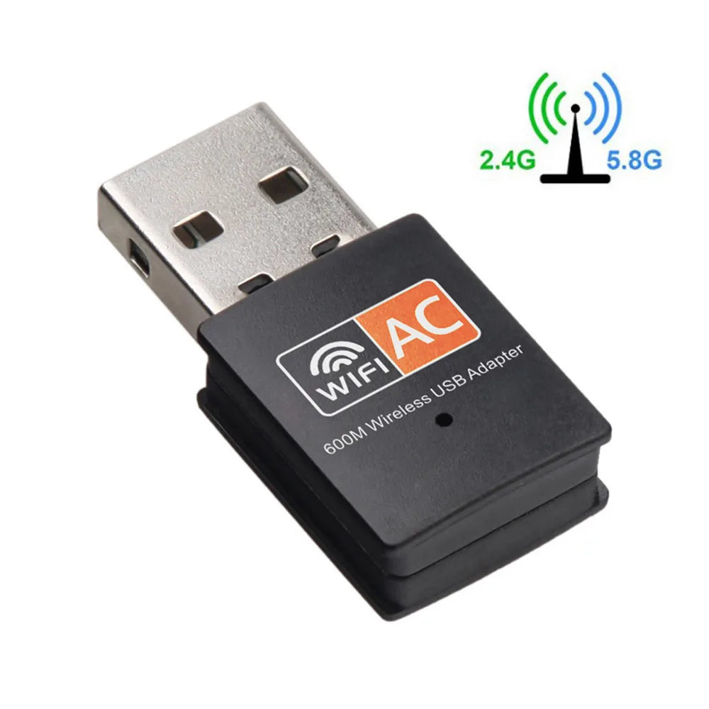 USB WiFi Adapter 600Mbps | Dual Band 2.4G+5G | AC600 Wireless Dongle for PC & Laptop | Windows & Mac