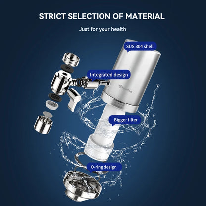 Wheelton Stainless Steel Faucet Water Filter – Activated Carbon Ceramic Purifier