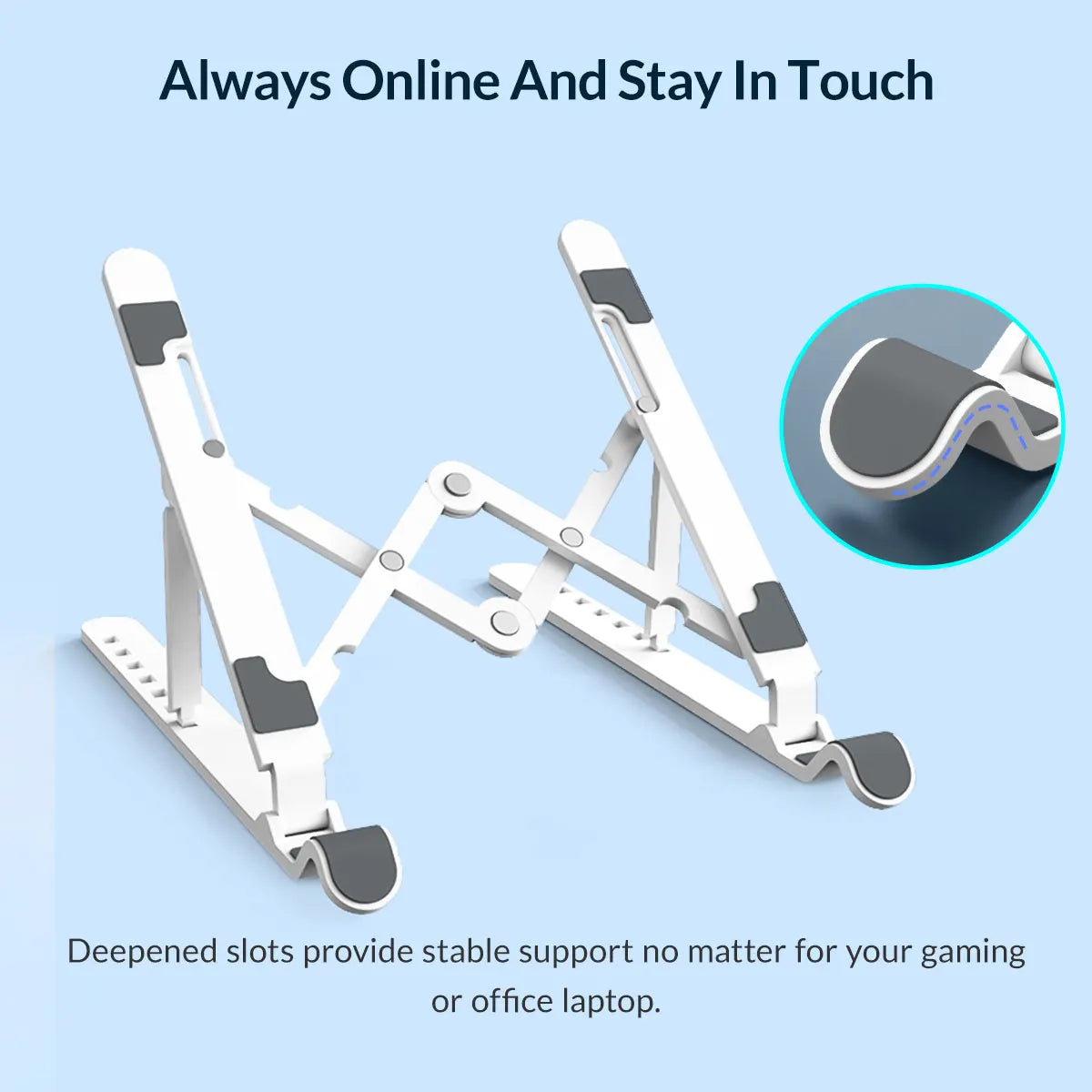 ORICO Foldable Laptop Stand – 7-Angle Adjustable 15°-45°, Carbon Steel, for MacBook & Tablets