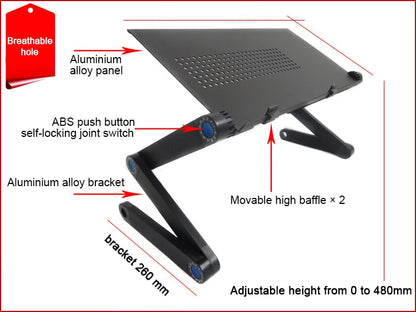 Adjustable Laptop Desk Stand with Cooling Fan – Ergonomic Lapdesk for Bed & Sofa