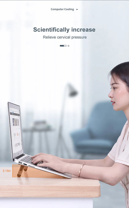 Oatsbasf Laptop Stand – Foldable Mini Riser, Cooling Mount for MacBook Air/Pro, iPad, Dell, Lenovo, Xiaomi
