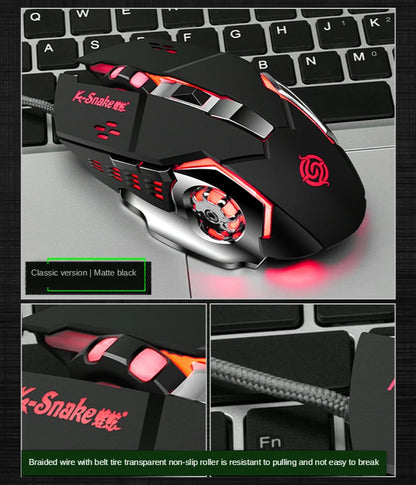 YTOM Viper Q5 Wired Gaming Mouse – 6 Buttons, 4-Grade DPI 1200–3200, Ambidextrous, CE Certified