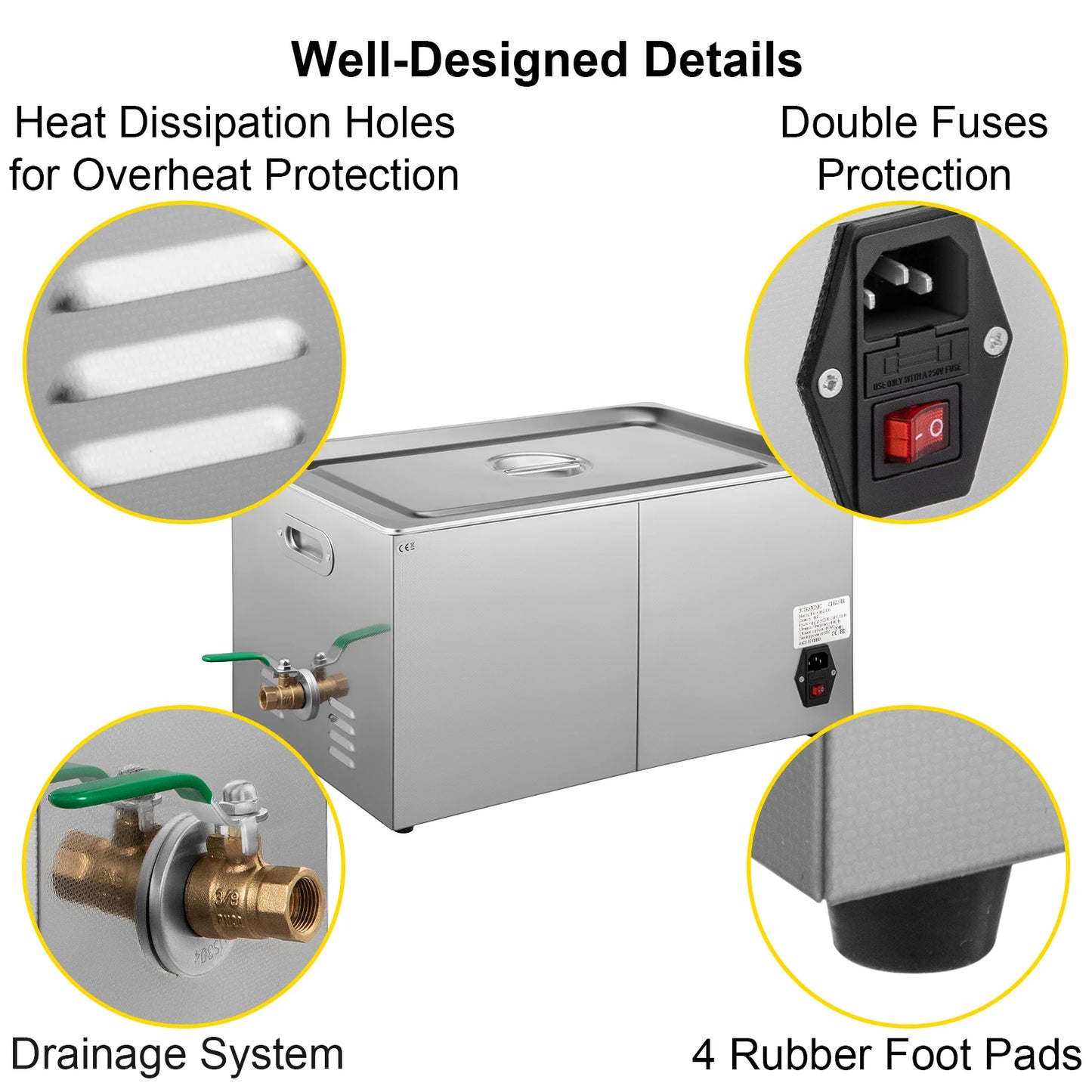 Ultrasonic Cleaner 1.3L–30L 40kHz 220V EU Plug – Portable Ultrasound Bath Washer