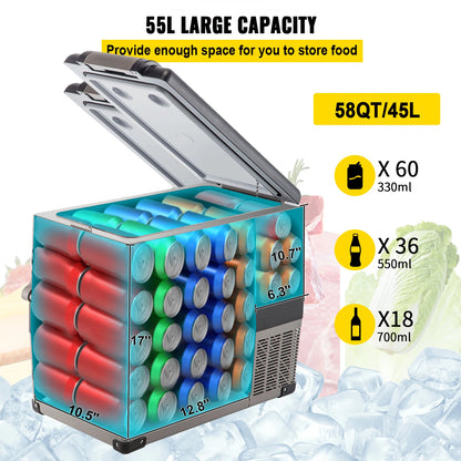 SucceBuy Portable Car Refrigerator 20L–55L | Compressor Cooler & Freezer | 12V/24V DC | Camping
