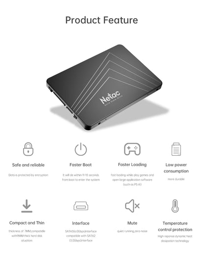 Netac SATA SSD – 128GB to 4TB Internal Solid State Drive for Laptop & Desktop