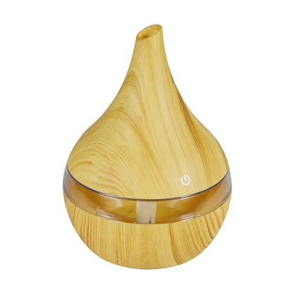 300ml Ultrasonic Humidifier & Aroma Diffuser | Essential Oil | Cool Mist | 7-Color LED | Wood Grain | Home & Office