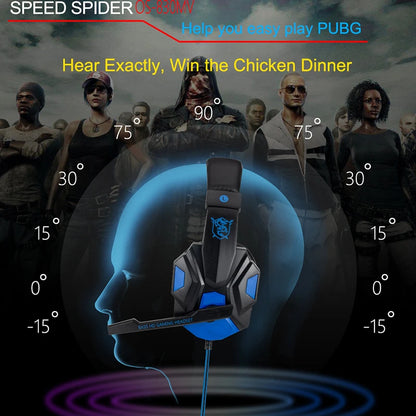 LED Gaming Headset with Microphone – Wired, Bass Stereo for PC, PS4, PS5 & Xbox