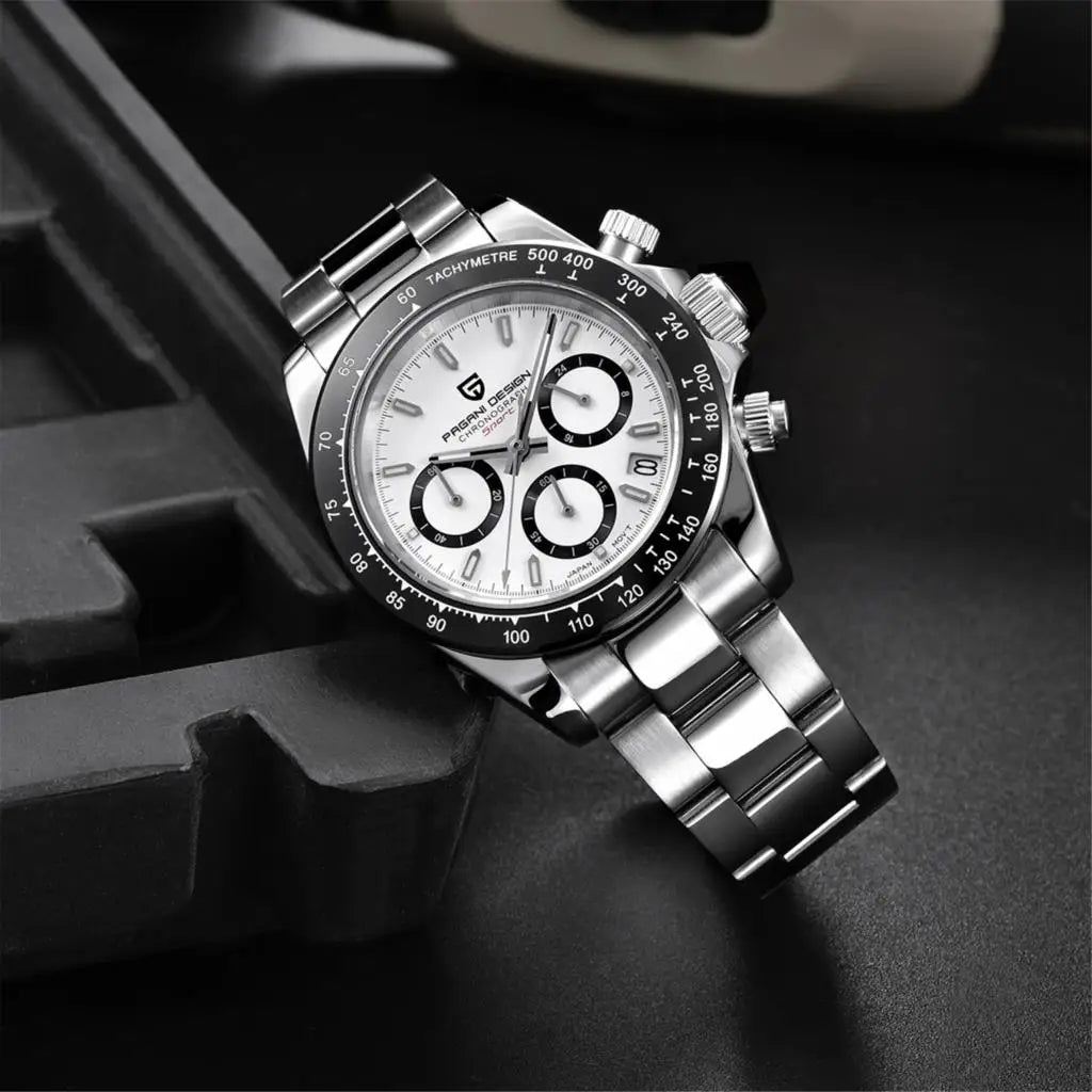 PAGANI DESIGN PD1644 Men's Quartz Chronograph Watch – Sapphire Crystal, 100M Water Resistant