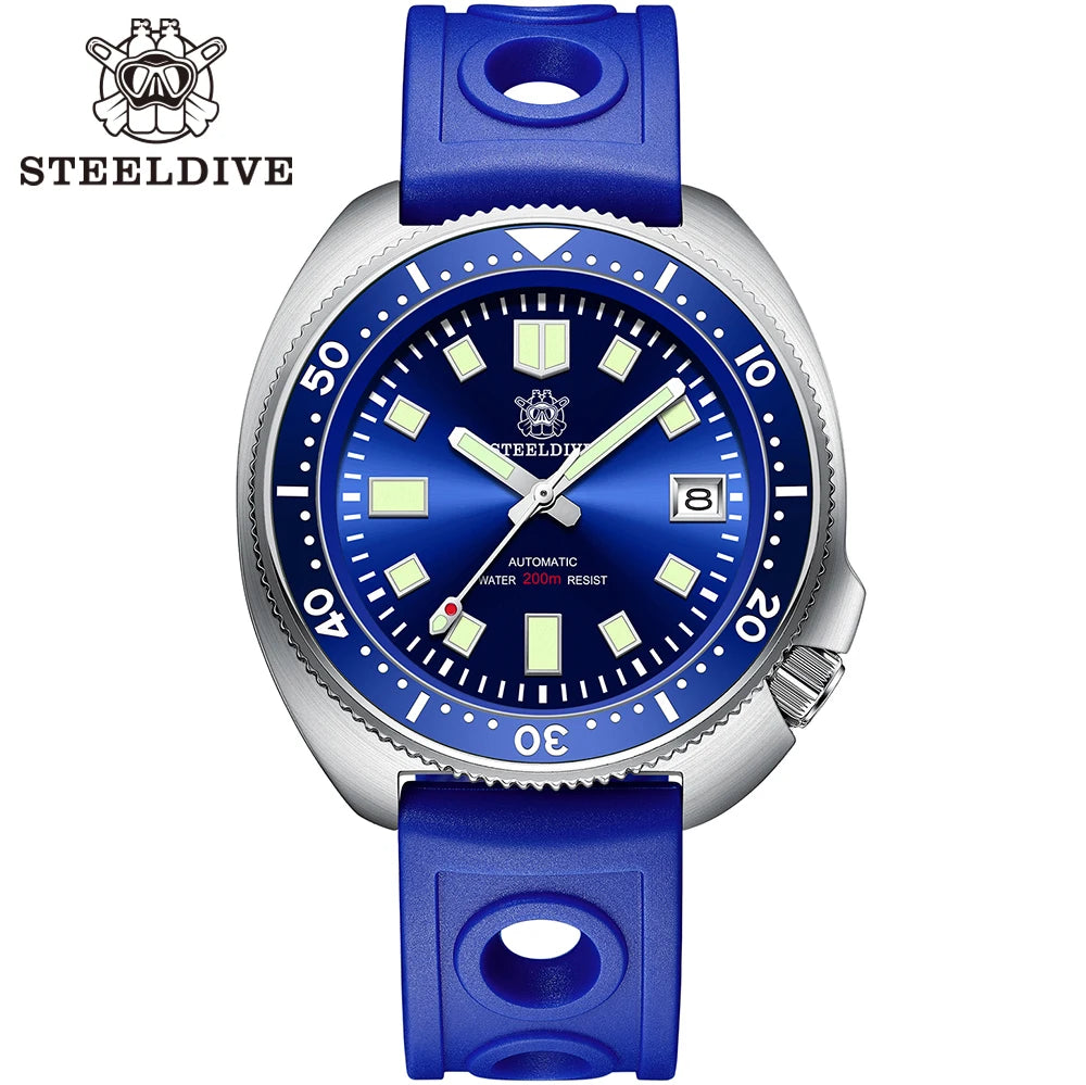 Steeldive SD1970 Automatic Dive Watch – NH35, Sapphire Glass, AR Coating, 200M Waterproof, 6105 Turtle