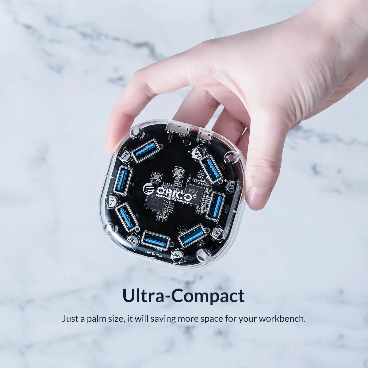 ORICO USB 3.0 Hub – 4 & 7 Port Splitter, Ultra-Slim, OTG, 5Gbps | MacBook & PC Compatible