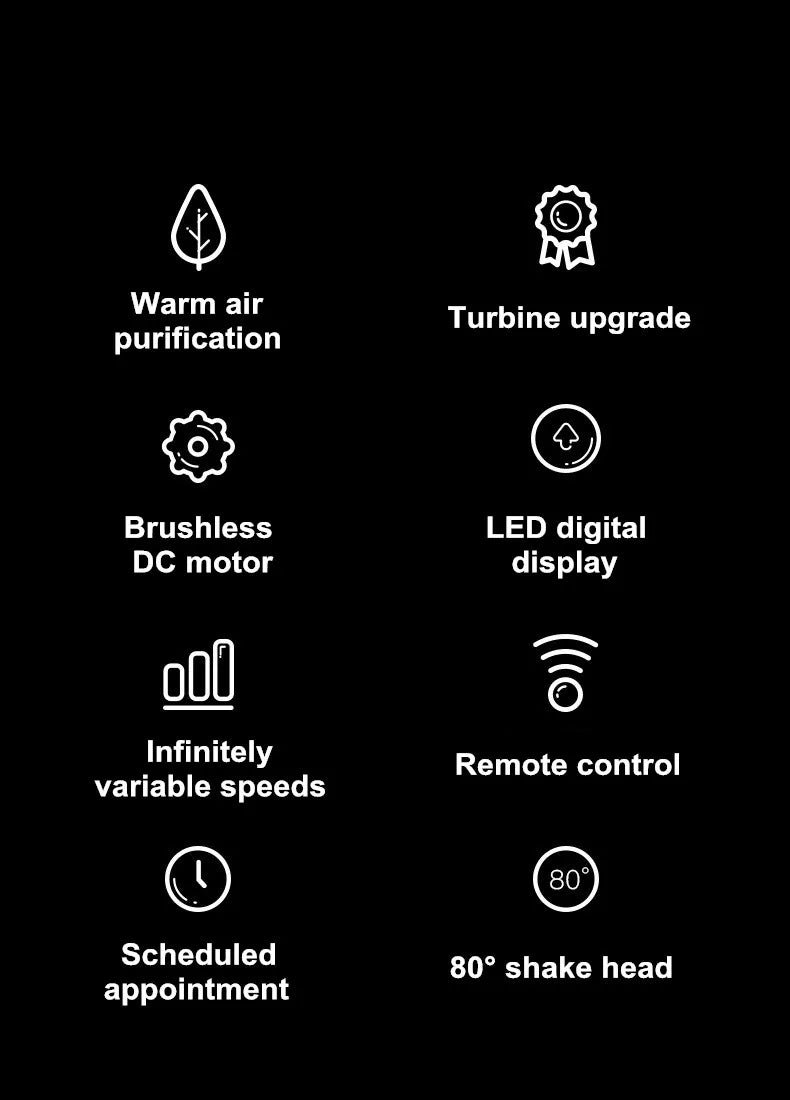 46-Inch Smart Standing Tower Fan – Hot & Cold Wind, Remote Control, Silent Air Circulator