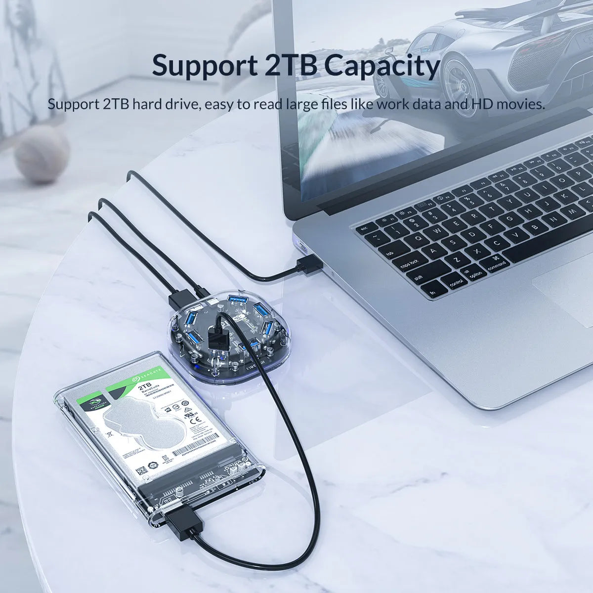 ORICO USB 3.0 Hub – 4 & 7 Port Splitter, Ultra-Slim, OTG, 5Gbps | MacBook & PC Compatible