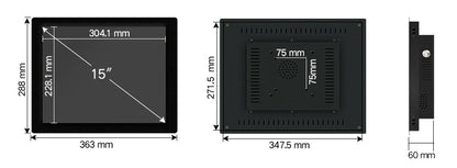 All-in-One Panel PC by R.E.D. Shopping with 10-15 inch resistive touch screen, Intel Core i3, Windows 10 Pro, industrial design