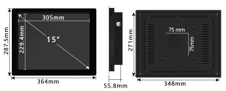 Balahome Industrial All-in-One PC – 10.4"/12.1"/15" Resistive Touch, Intel i5-3337U, 4/8GB RAM, 32GB–1TB SSD, Win 10 Pro