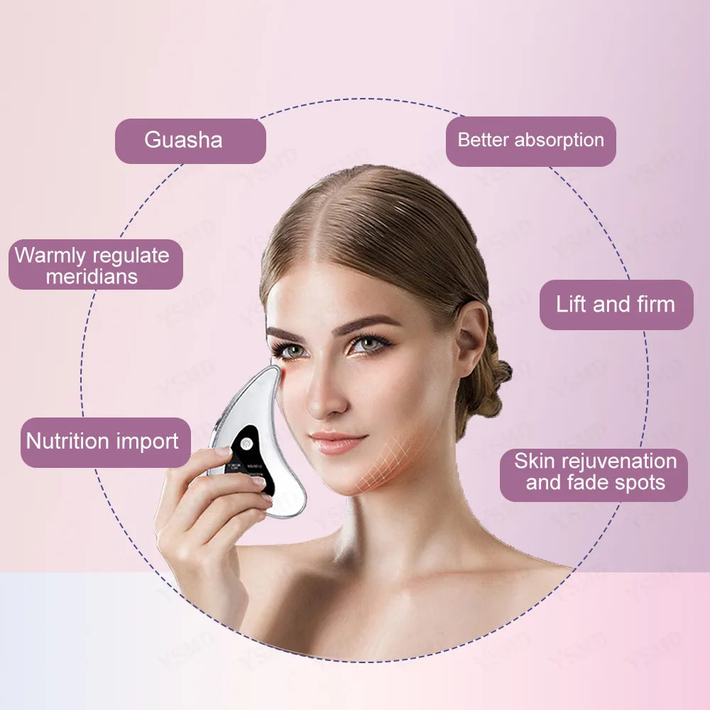 Electric face massager from R.E.D. Shopping designed for skin scraping and facial relaxation, with sleek ergonomic design.