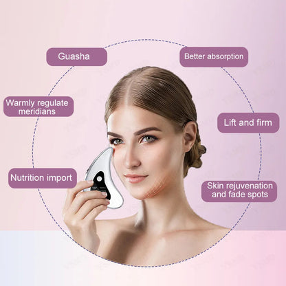 Electric face massager from R.E.D. Shopping designed for skin scraping and facial relaxation, with sleek ergonomic design.