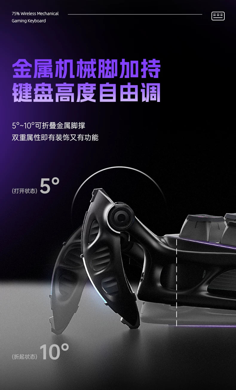 GravaStar K1 Wireless Gaming Keyboard | Tri-Mode BT/2.4GHz/USB | Long Battery | Custom Mechanical | RGB