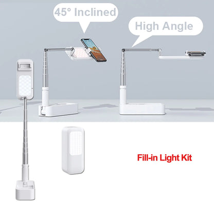 Smartphone stand with ring light and tripod from R.E.D. Shopping, ideal for photography and video recording with adjustable lighting.