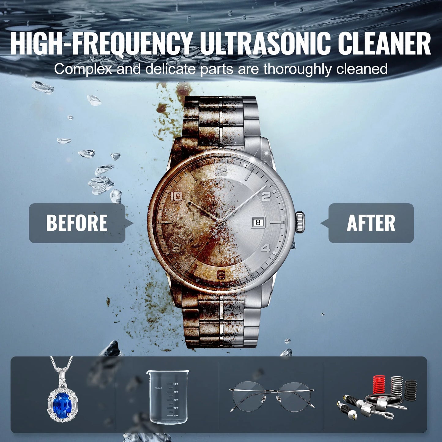 SucceBuy Ultrasonic Cleaner 2L–15L | Portable | Home & Kitchen Use