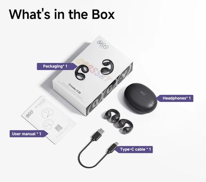 QCY Crossky C30 Ear Clip Bluetooth 5.4 Earphones – Open Ear Sports TWS, Dual-Connection