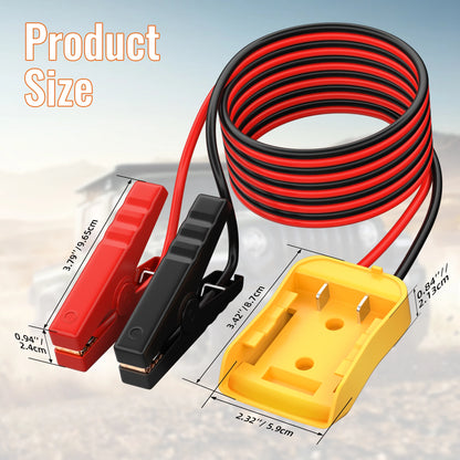 Jumper Cable Clamps with DEWALT 20V Battery Adapter – Car Jump Starter Kit