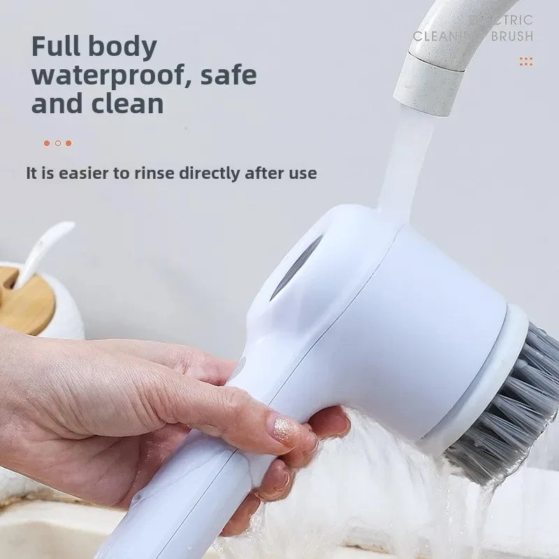 USB Rechargeable Electric Spin Scrubber – Multi-Surface Power Cleaning Brush for Kitchen & Bathroom