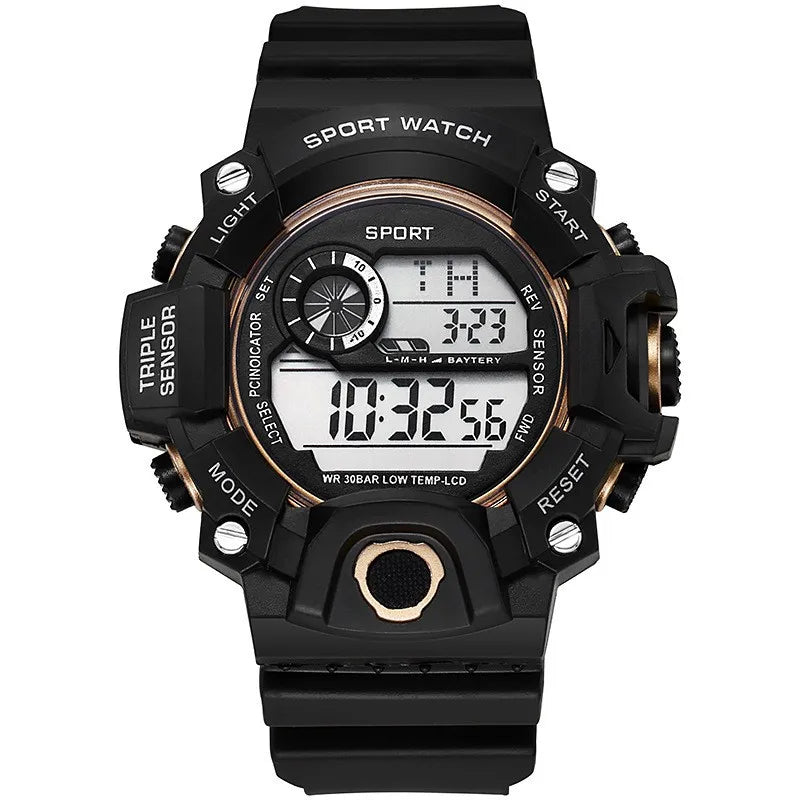 Men's R.E.D. Sports Electronic Wristwatch with large dial, waterproof design, luminous display, and alarm feature.