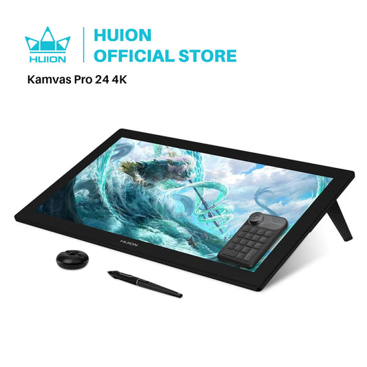 HUION Kamvas Pro 24 4K UHD – 23.8" Drawing Monitor, 8192 Levels, 140% sRGB