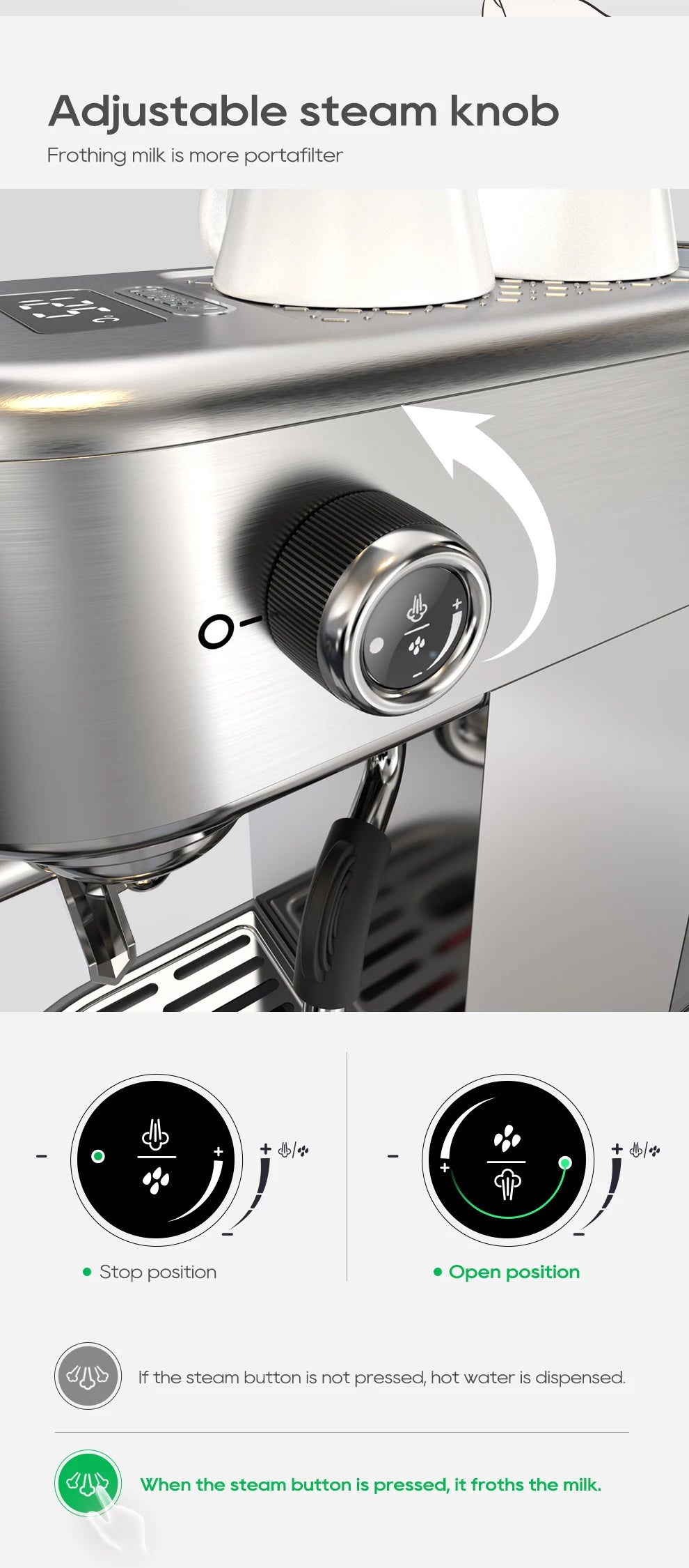 HiBREW H10B Pro Fully Automatic Coffee Machine | Bean-to-Cup | Touch Screen | EU 220V