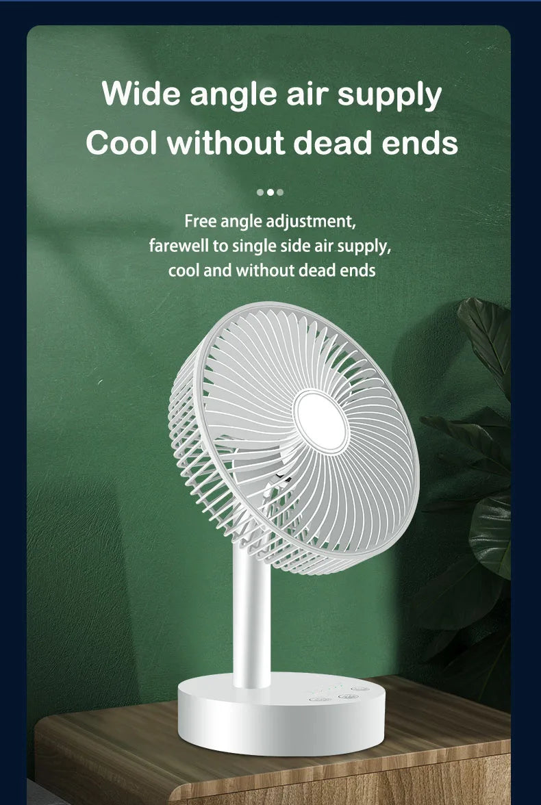 Kasydoff USB Desk Fan – 3600mAh Rechargeable, 4-Speed, 7-Blade Oscillating, Timer, Quiet Cooling Fan for Home & Office