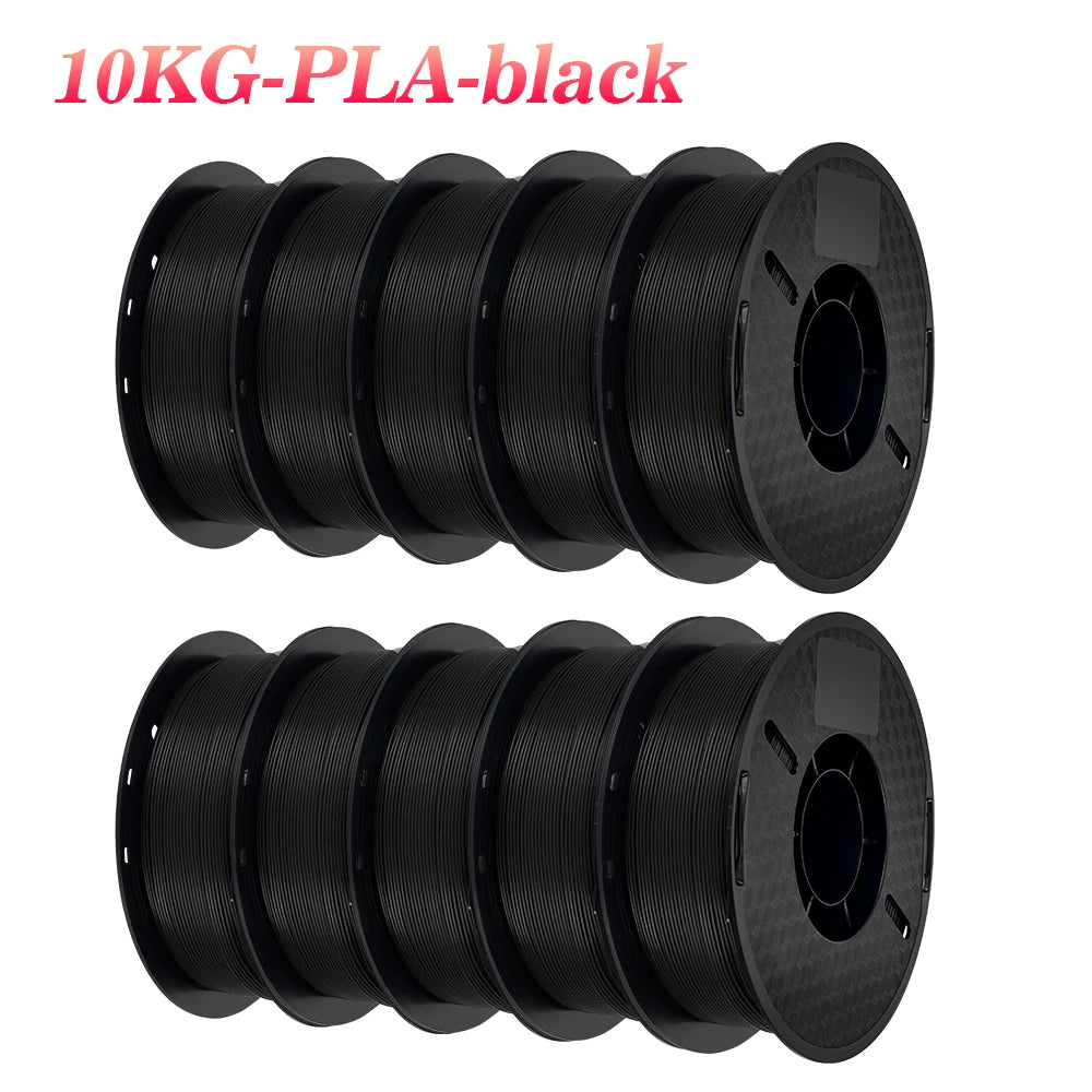 Multicolor PLA 3D Printer Filament – 10KG, 1.75mm, 10 Rolls x 1KG, Free Shipping