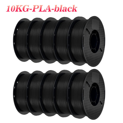 Multicolor PLA 3D Printer Filament – 10KG, 1.75mm, 10 Rolls x 1KG, Free Shipping