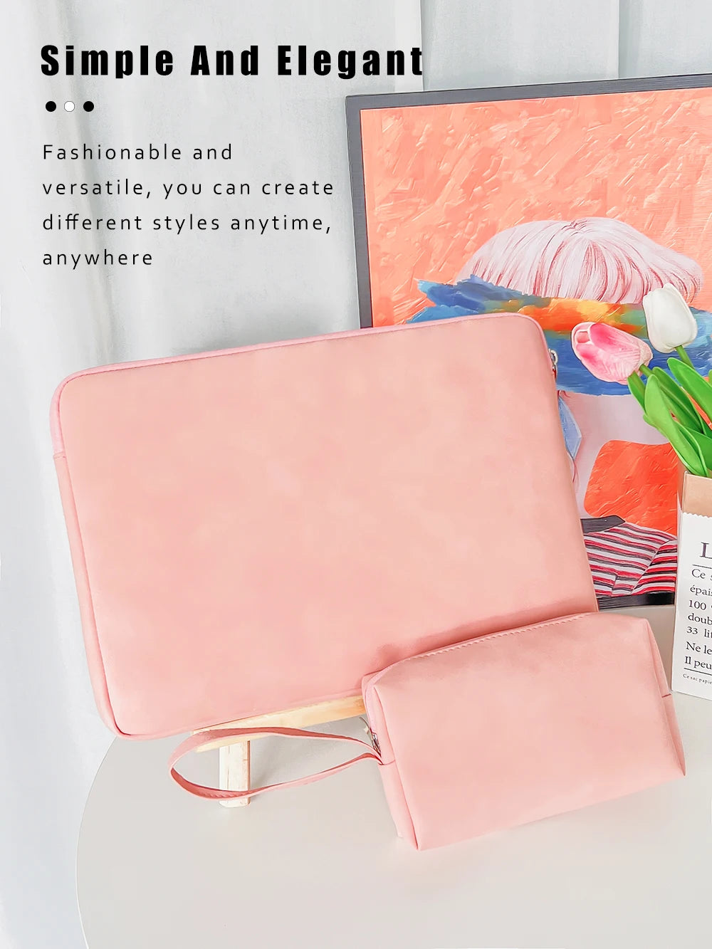 EGYAL Laptop Sleeve Bag – PU Zipper, 13–16", MacBook Air/Pro, Dell, Xiaomi, Huawei, 3 Colors