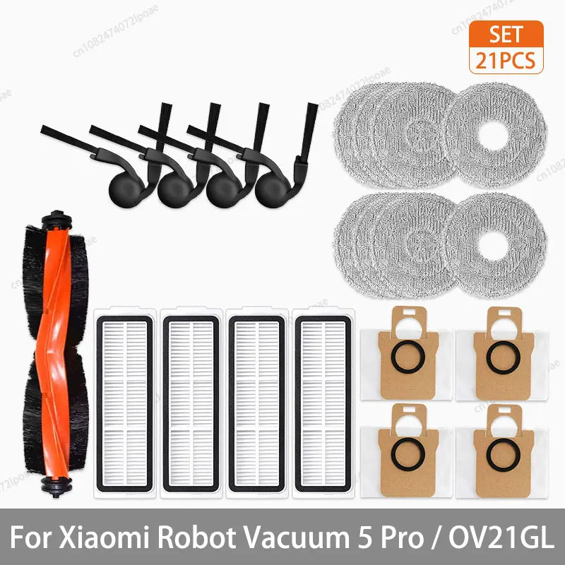Xiaomi Robot Vacuum 5 Pro / OV21GL Spare Parts – Brush, Filter, Mop & Dust Bag