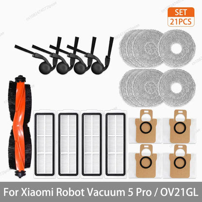 Xiaomi Robot Vacuum 5 Pro / OV21GL Spare Parts – Brush, Filter, Mop & Dust Bag