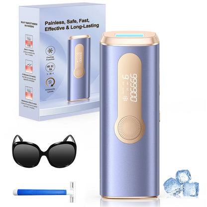 IPL Hair Removal Device – 990,000 Flashes, Permanent Painless Hair Remover for Men & Women, Body & Face