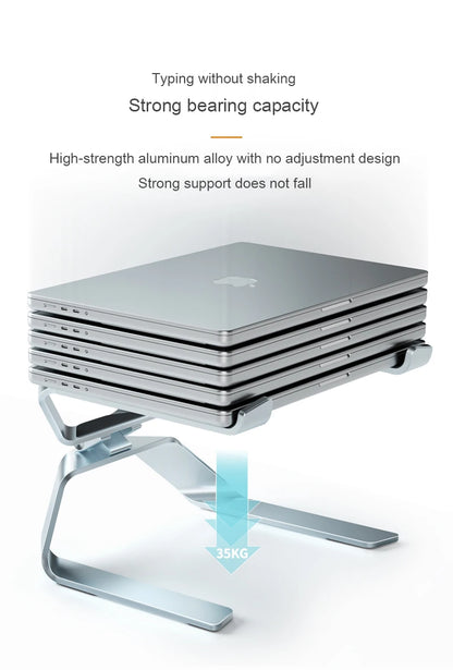 Adjustable Aluminum Alloy Laptop Stand — Foldable, Portable, Up to 17.3", Cooling Bracket