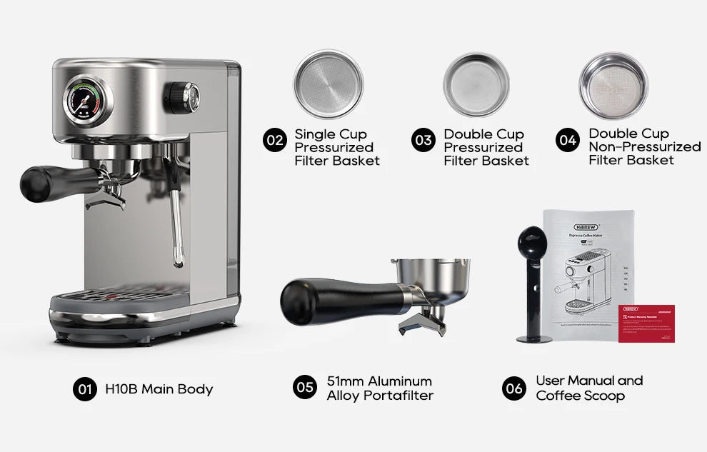 HiBREW H10B Pro Fully Automatic Coffee Machine | Bean-to-Cup | Touch Screen | EU 220V